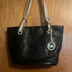 Michael Kors Black and Cream Tote Bag